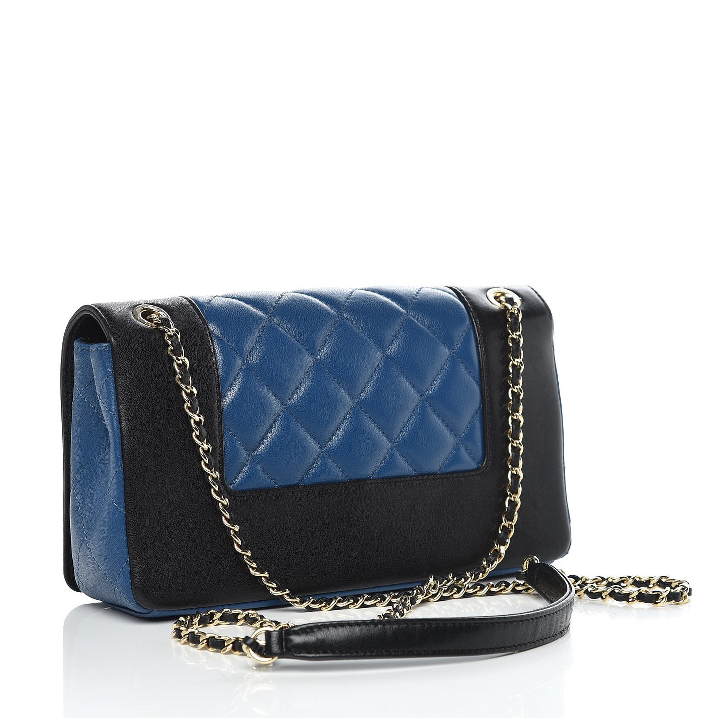 Sheepskin Quilted Small Mademoiselle Flap Black Blue