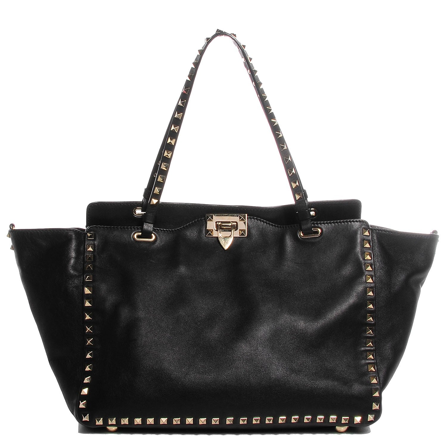 Valentino Garavani Vitello Medium Rockstud Tote Black 1 of 8