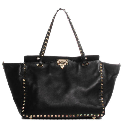 Valentino Garavani Vitello Medium Rockstud Tote Black 1 of 8