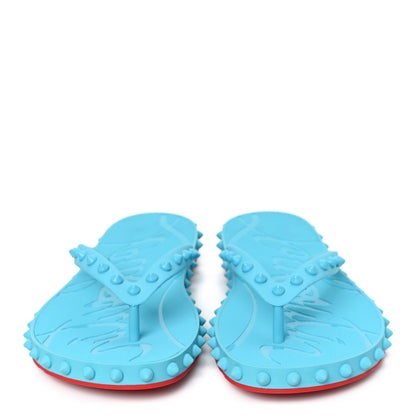 Christian Louboutin Rubber Spike Loubi Donna Flip Flop 38 Blue 3 of 7