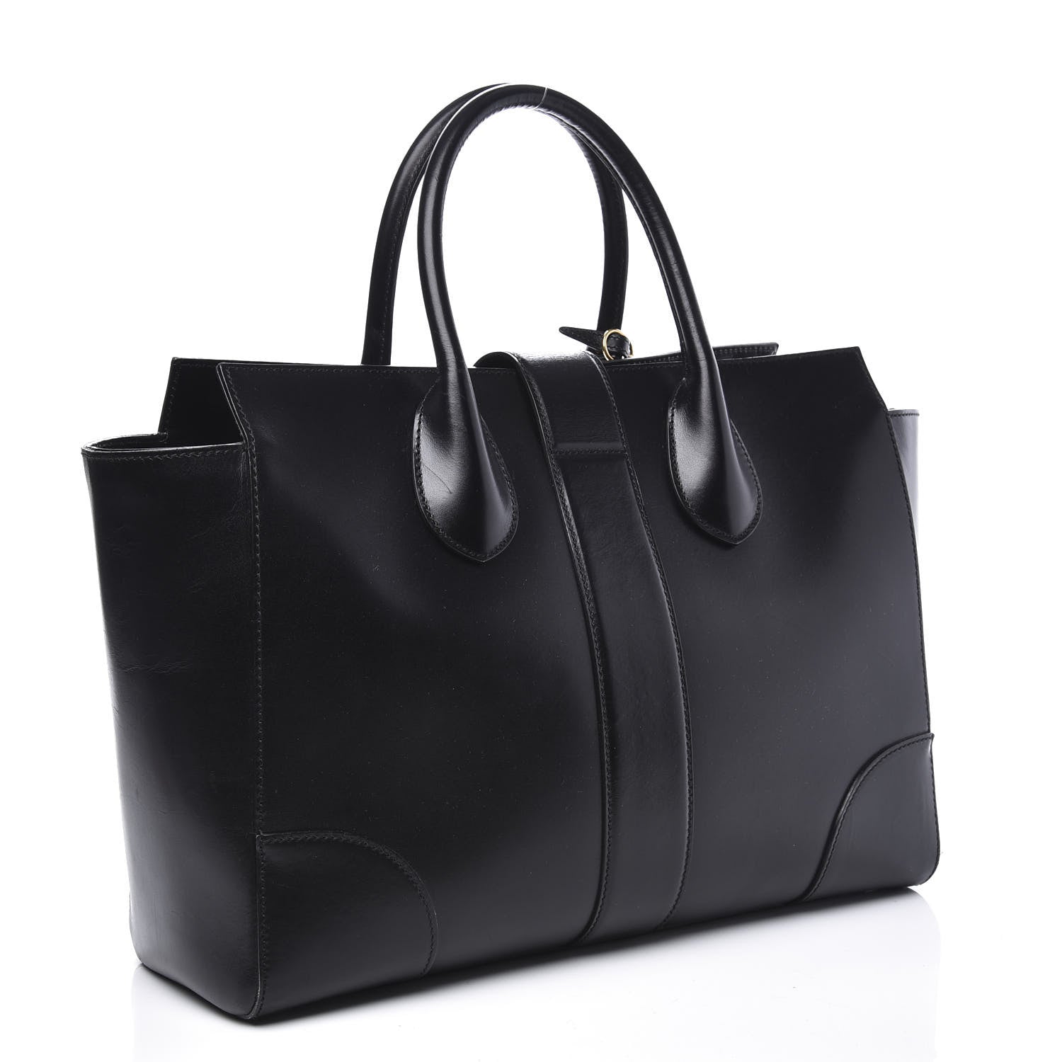 Gucci Calfskin Medium Lady Buckle Top Handle Bag Black 2 of 13