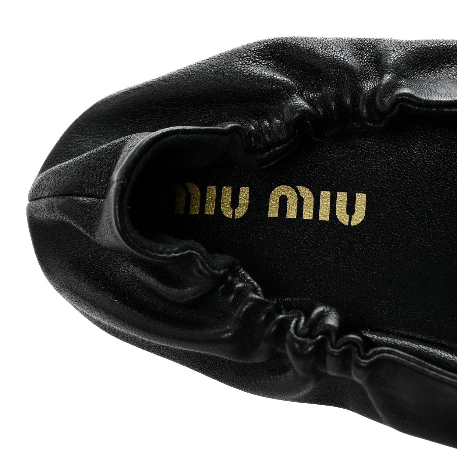 Miu Miu Ruches Nappa Loafer 38 Black 8 of 9