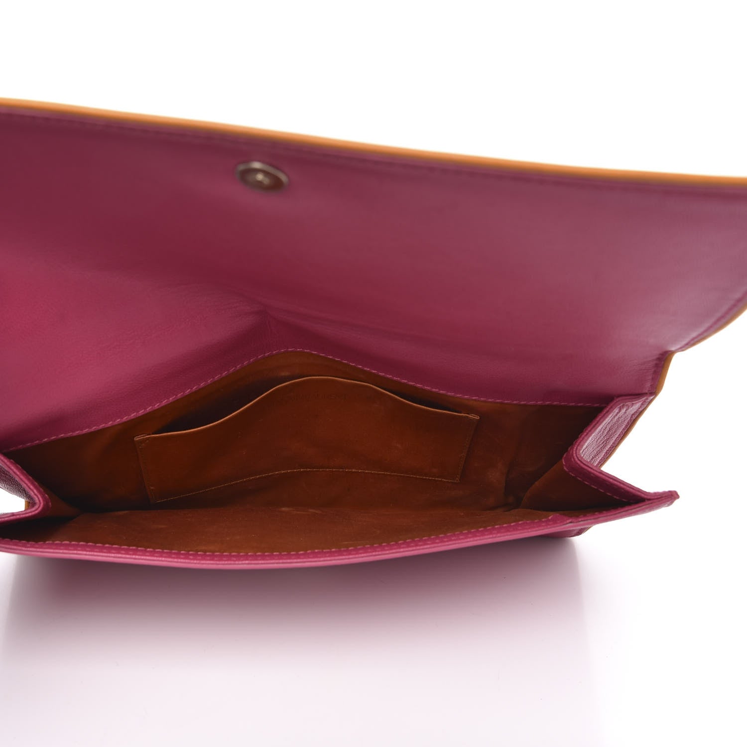 Saint Laurent Goatskin Colorblock Belle De Jour Clutch Fuchsia 5 of 15