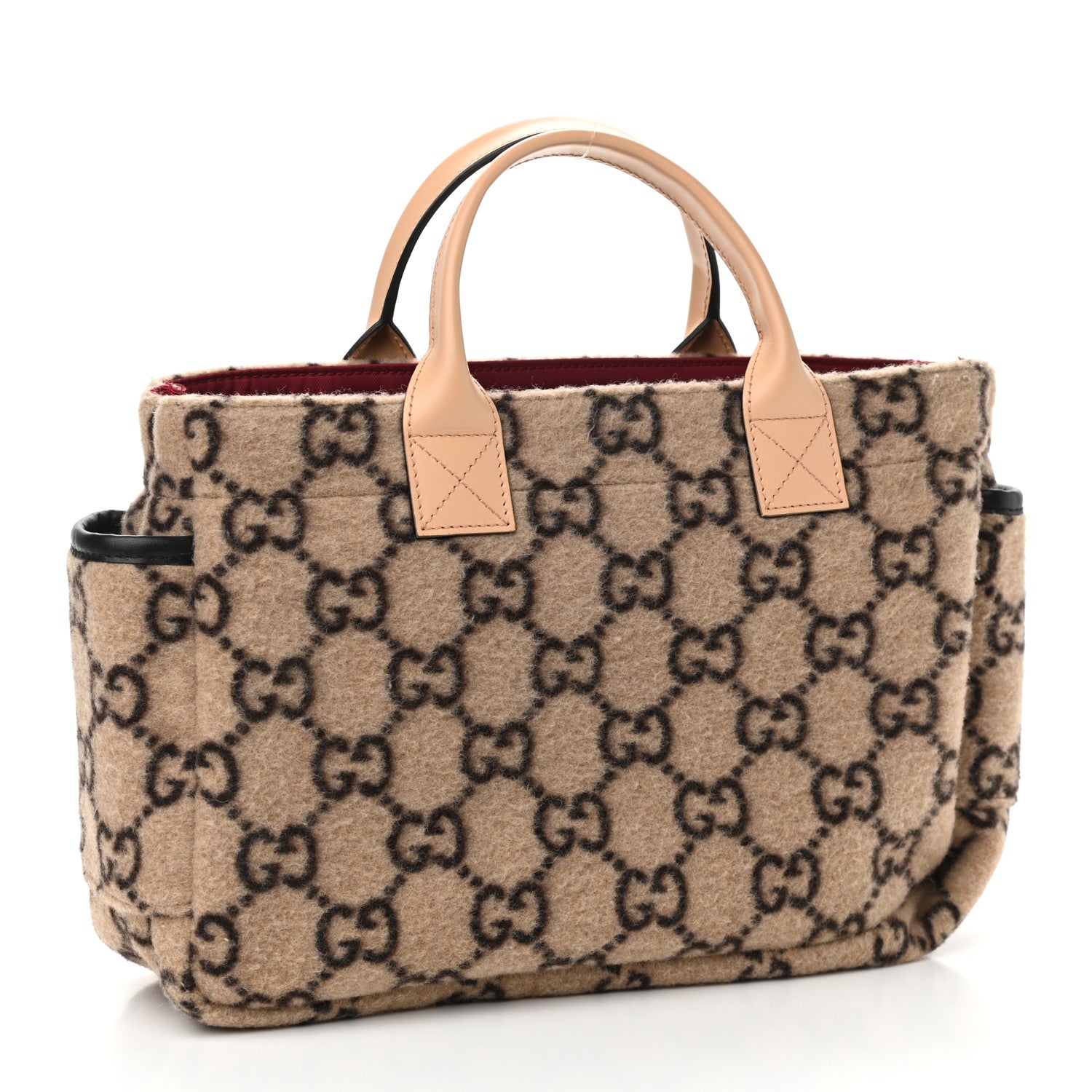 Gucci Covered Wool GG Monogram Childrens Tote Beige Ebony 3 of 10