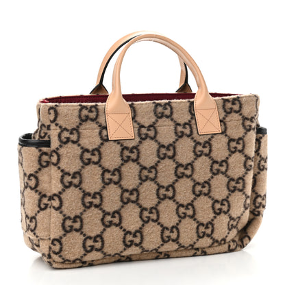 Gucci Covered Wool GG Monogram Childrens Tote Beige Ebony 3 of 10