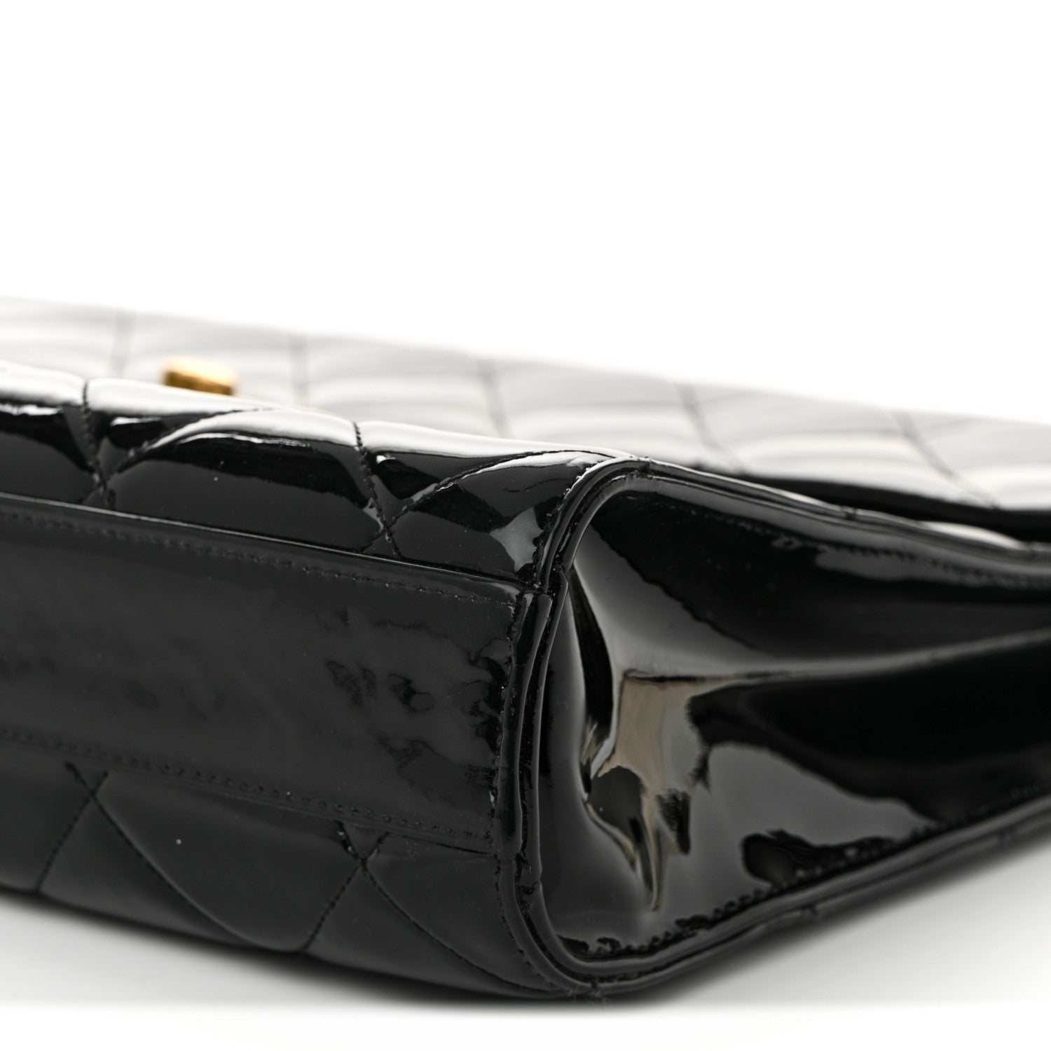 Chanel Patent Quilted Briefcase Laptop Bag Black 10 of 10