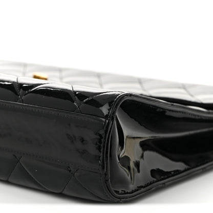 Chanel Patent Quilted Briefcase Laptop Bag Black 10 of 10