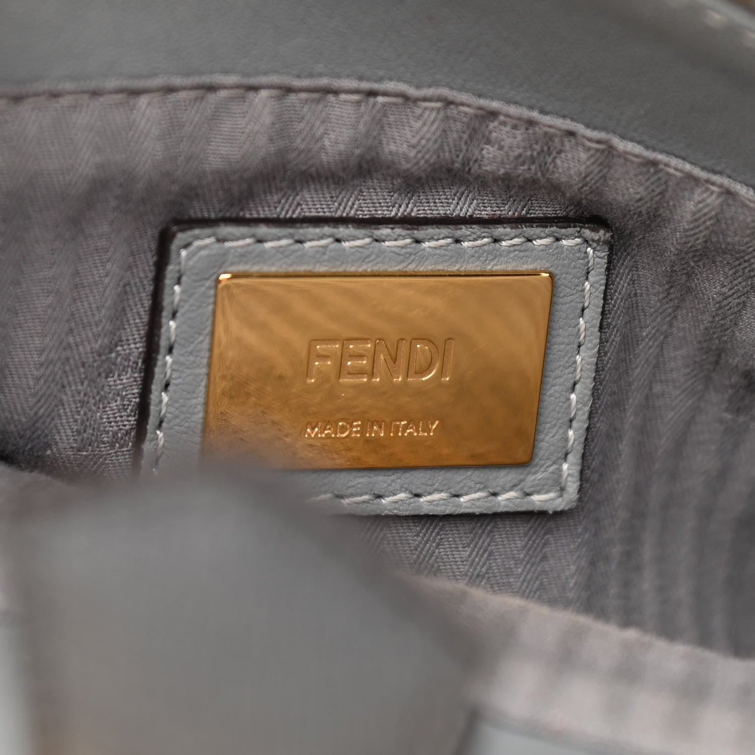 Fendi Vitello Elite Flamingo Regular 2Jours Tote Grigio Grigio Chiaro 6 of 10