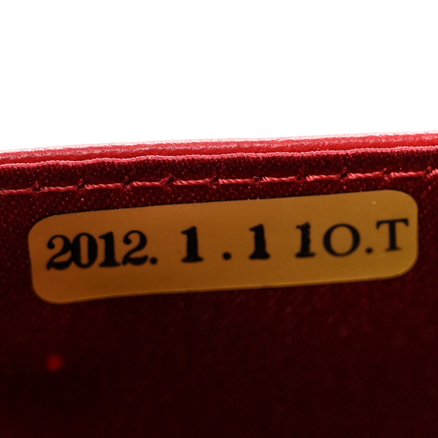 Lambskin Camellia Embossed Flap Card Holder Red