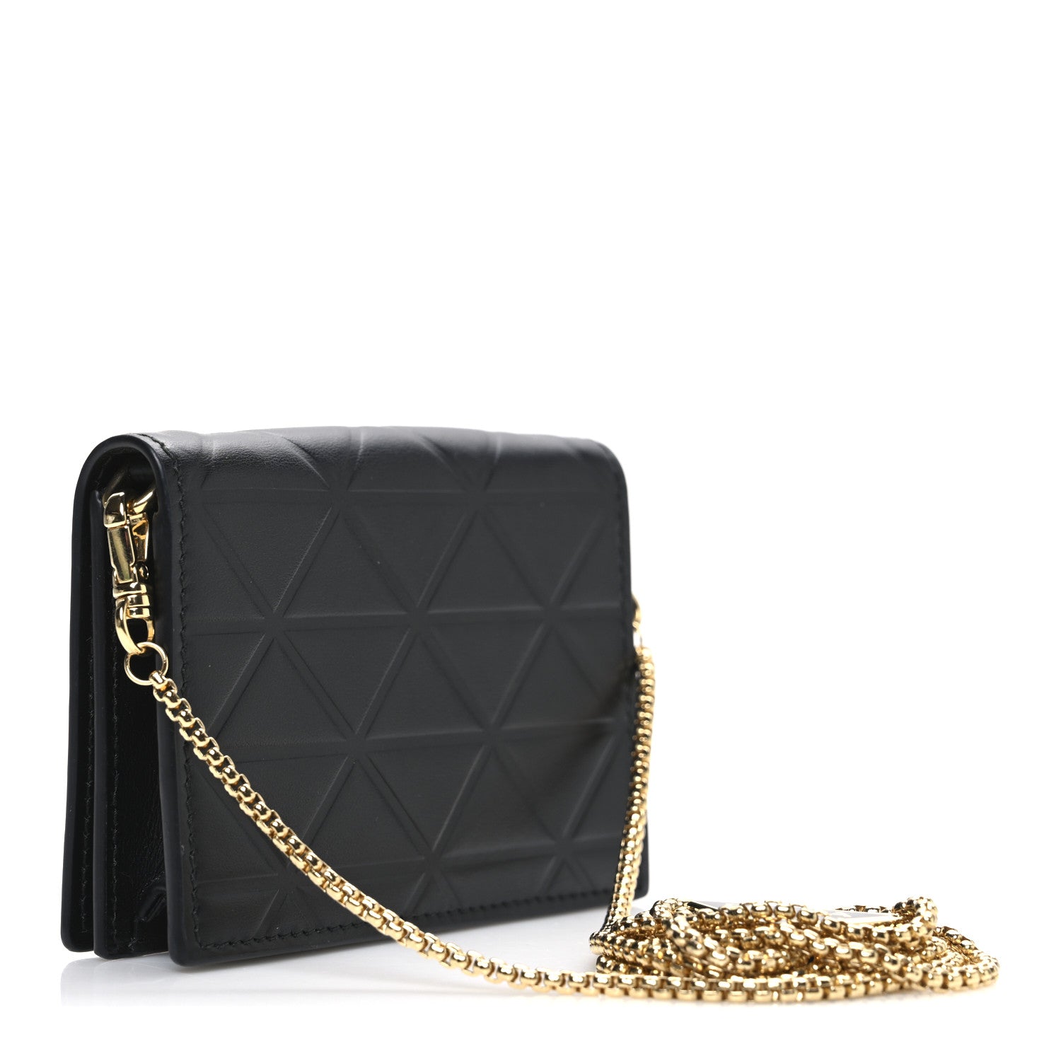 Prada Nappa Quilted Metal Patchwork Triangle Logo Card Holder With Strap 3 of 9