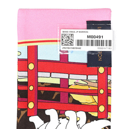 Louis Vuitton Silk Monogram 2021 Christmas Animation Japanese Garden Bandeau Marron 3 of 3