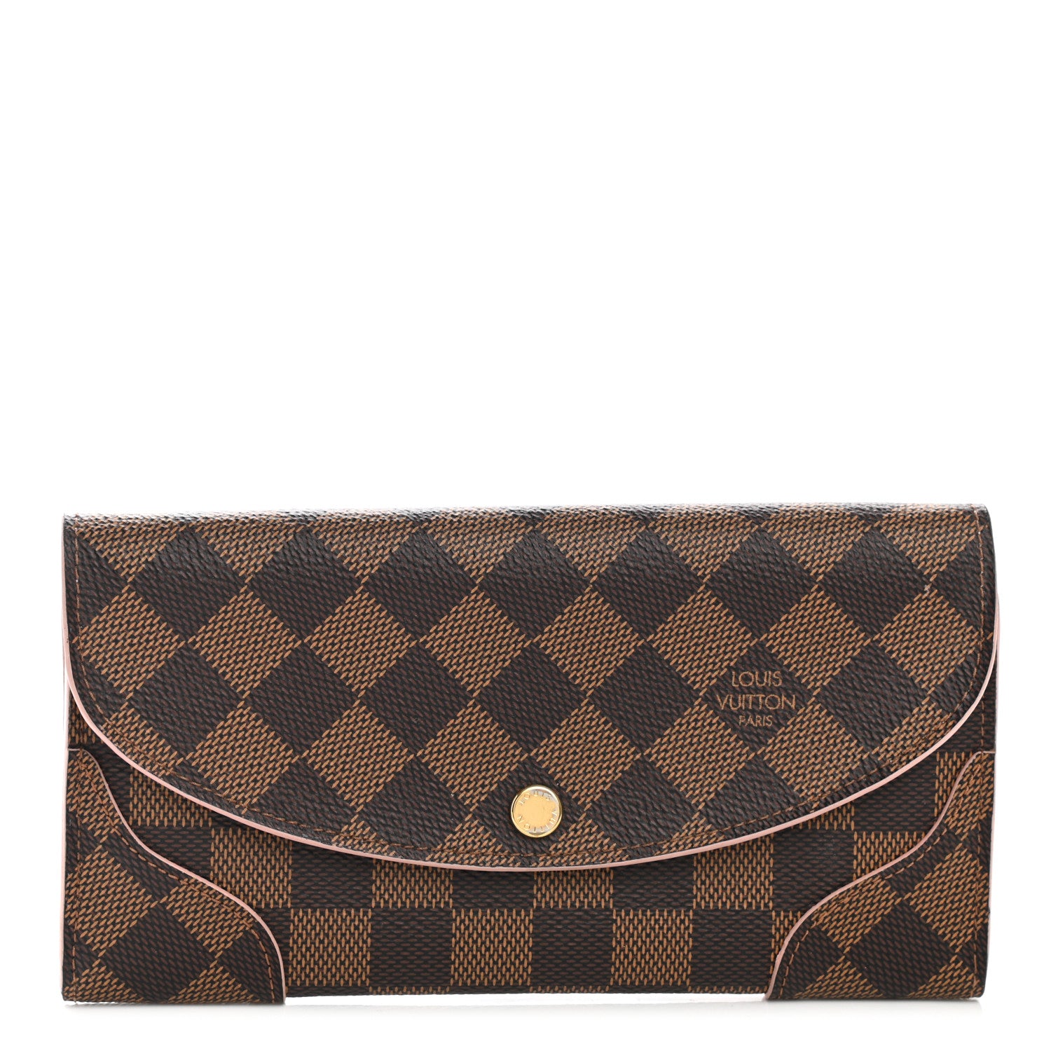 Louis Vuitton Damier Ebene Caissa Wallet Rose Ballerine 1 of 7