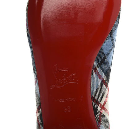 Christian Louboutin Tartan Sonietta Flats 36 Blue Black 7 of 7