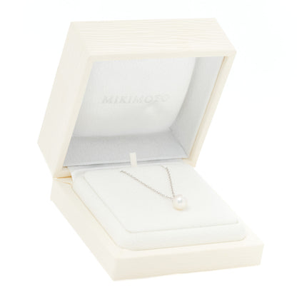 Mikimoto 18K White Gold Diamond Akoya Pearl 7.5mm Morning Dew Pendant Necklace 5 of 5