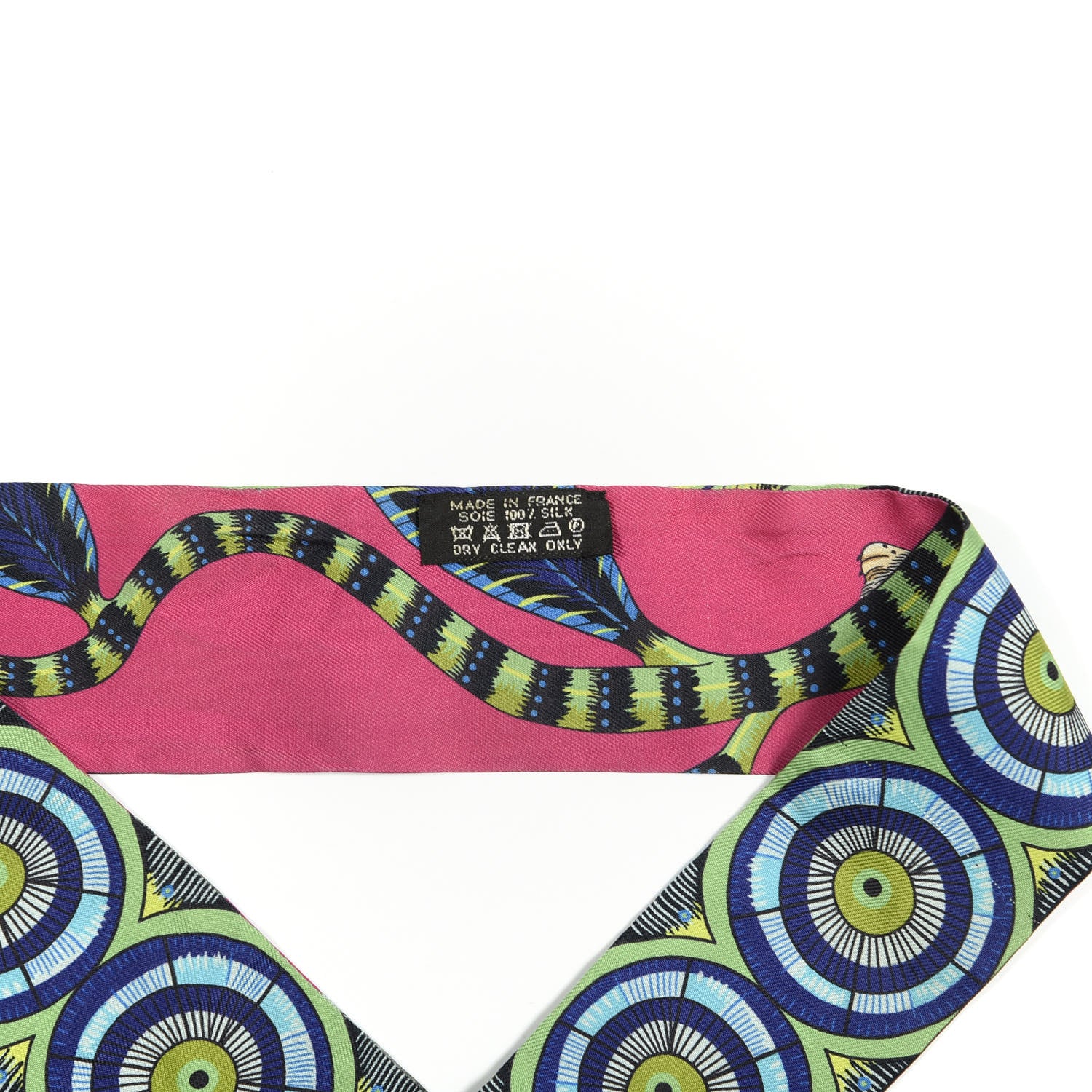 Hermes Silk The Savana Dance Twilly Rose Indien Indigo Vert 2 of 4