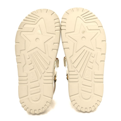 Christian Dior Laminated Crinkled Calfskin Dioract Sandals 36.5 Pale Gold 5 of 8
