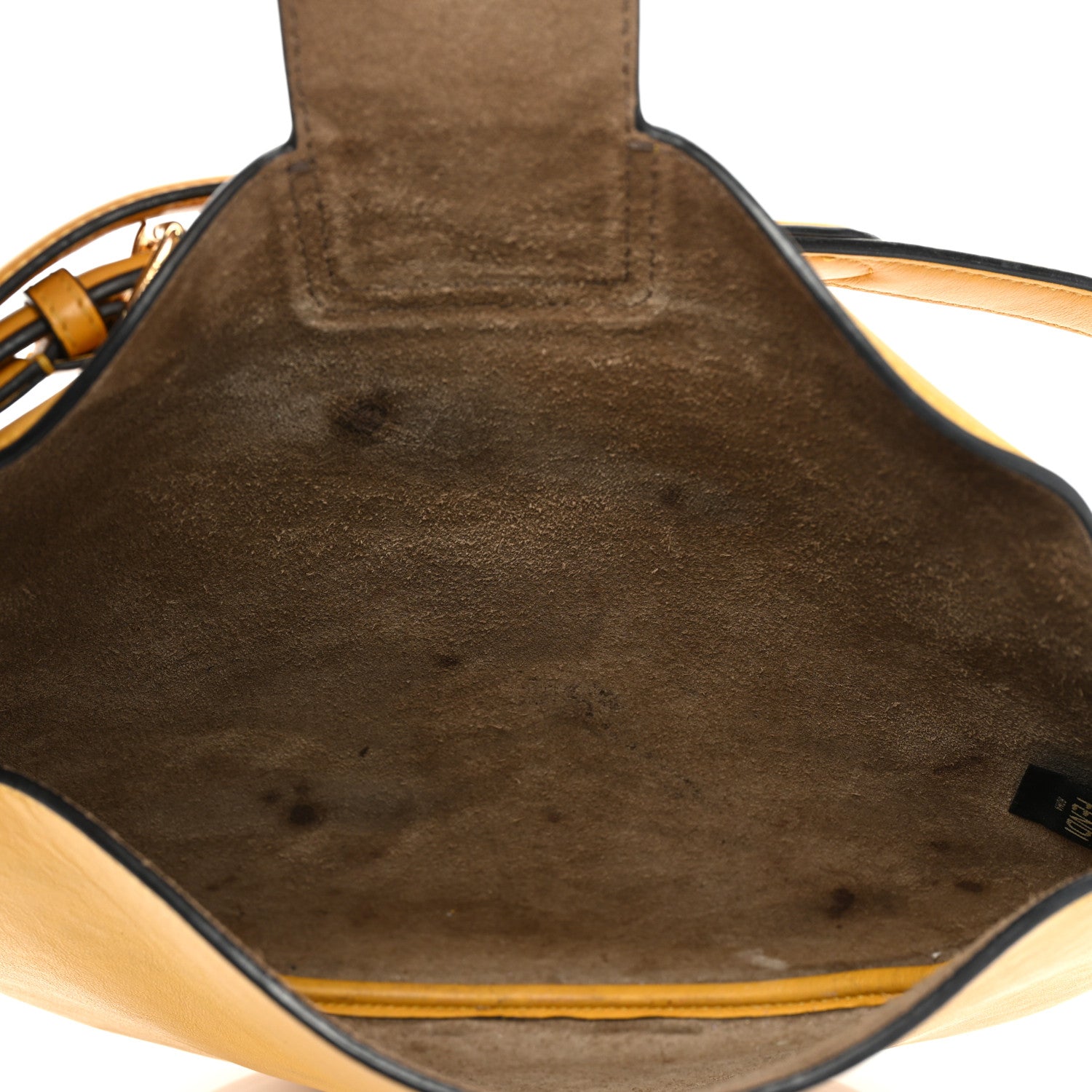 Fendi Vitello Grace Suede Small Croissant Hobo Mimosa 8 of 9