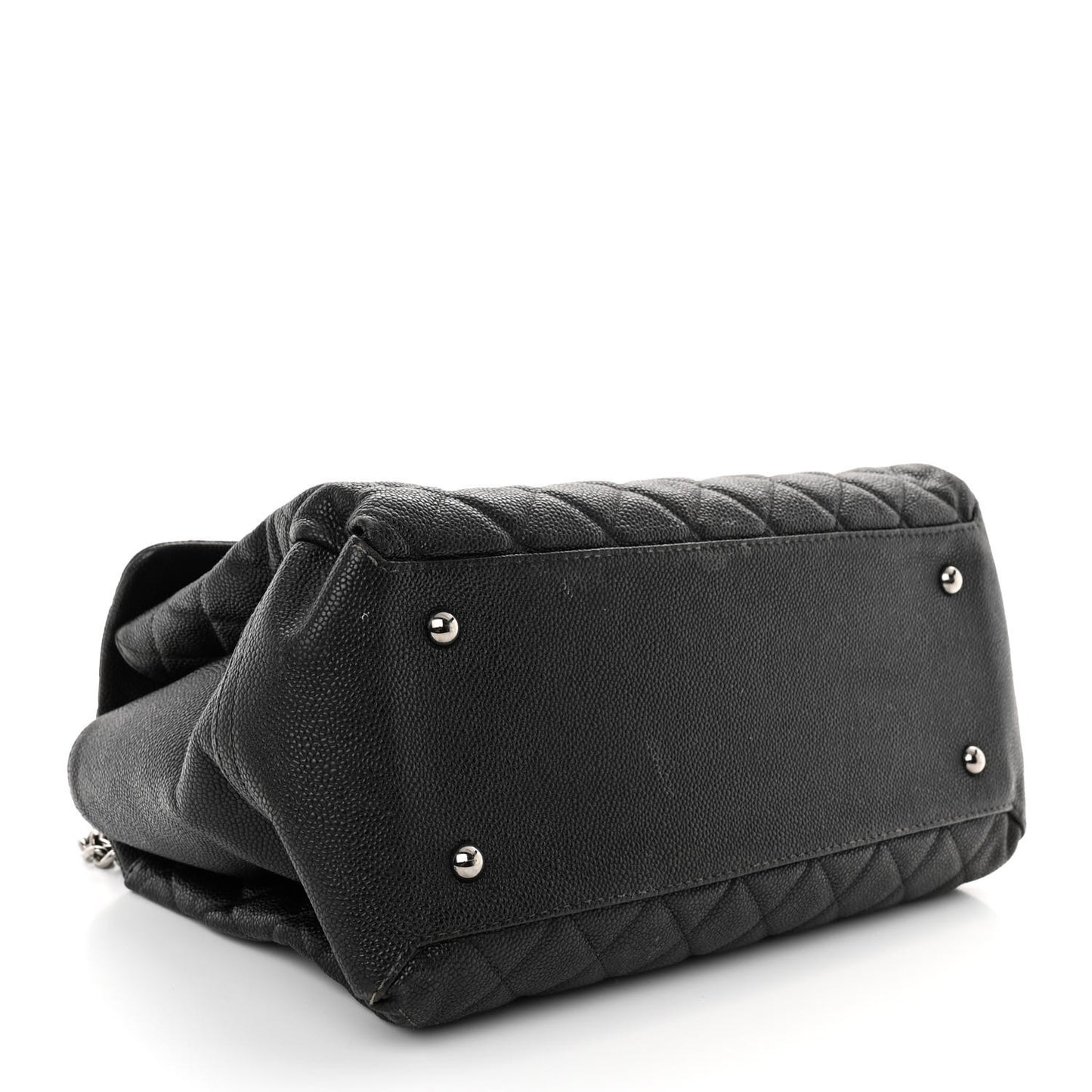 Iridescent Caviar Medium Lady Pearly Flap Black