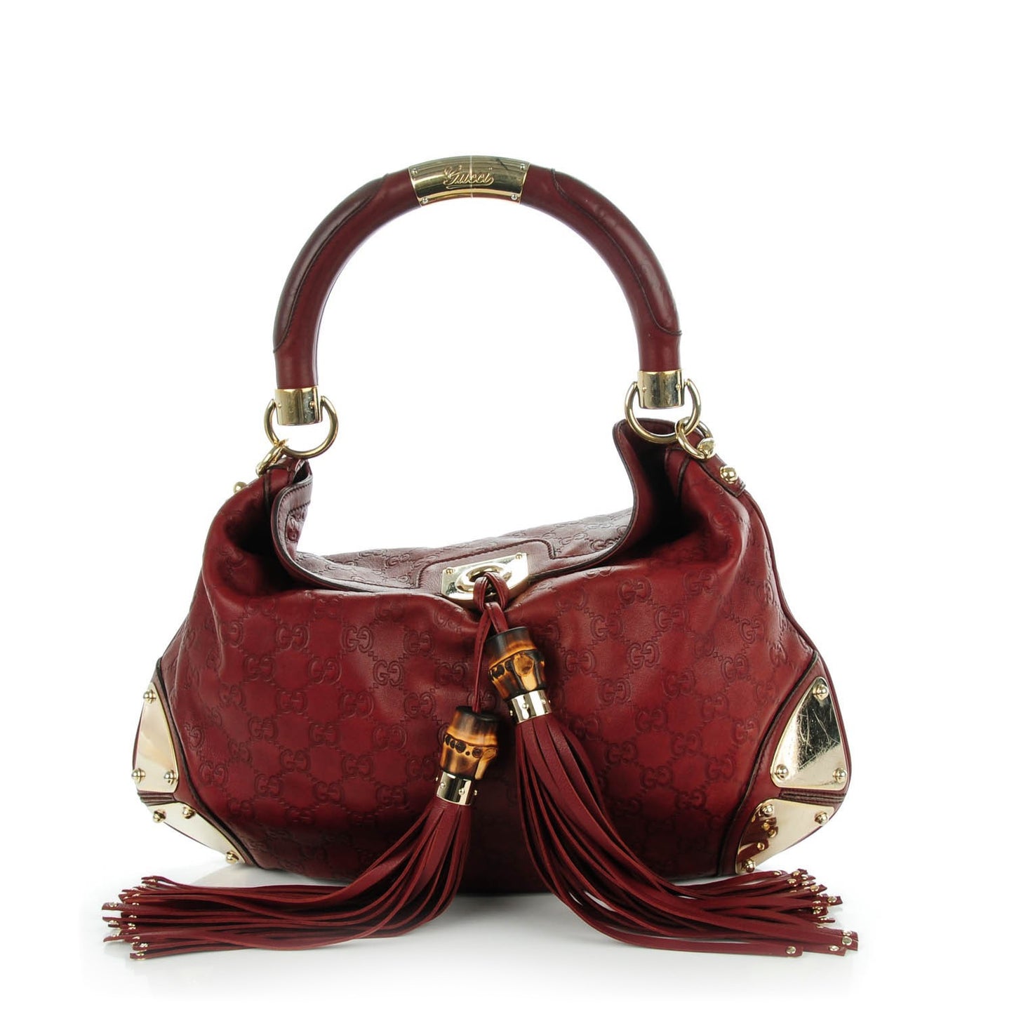 Guccissima Medium Indy Top Handle Hobo Red
