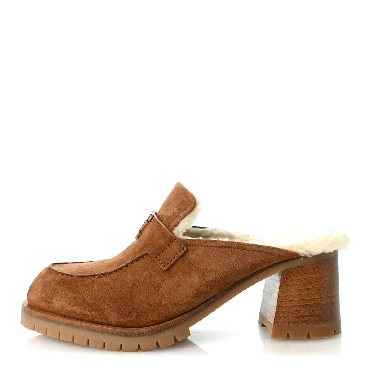 Suede Goatskin Woolskin Flore 60 Mules 39 Brun Amourette Ecru