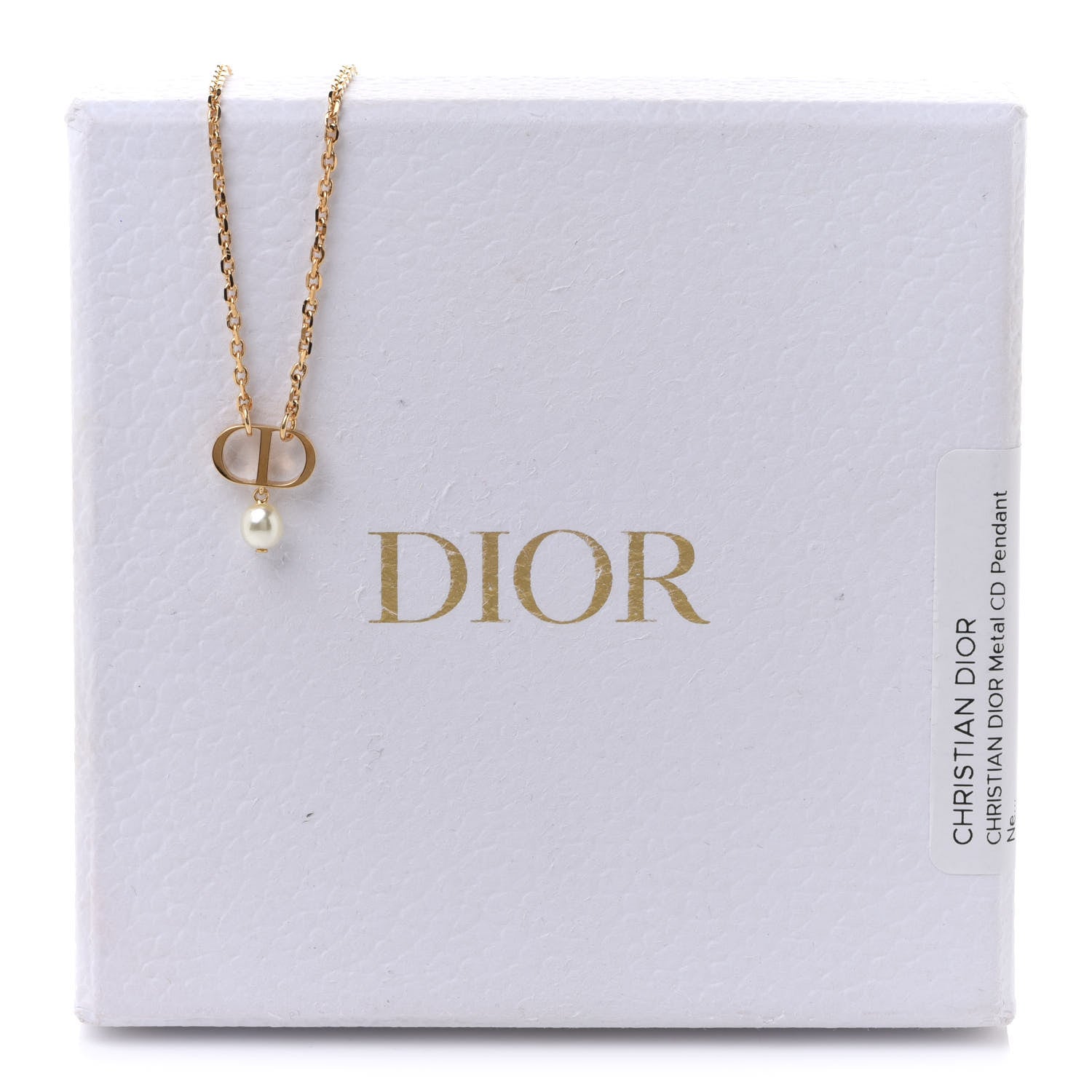 Christian Dior Pearl Petit CD Necklace Gold 903256 – FASHIONPHILE