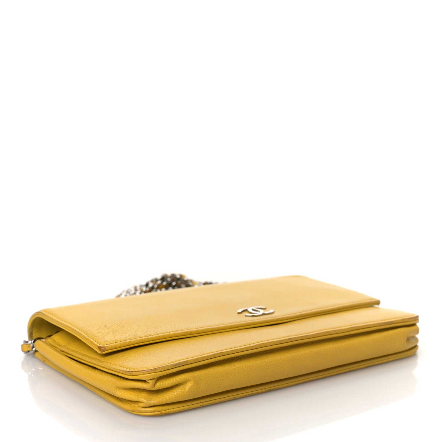 Chanel Caviar Sevruga Wallet on Chain WOC Yellow 3 of 10