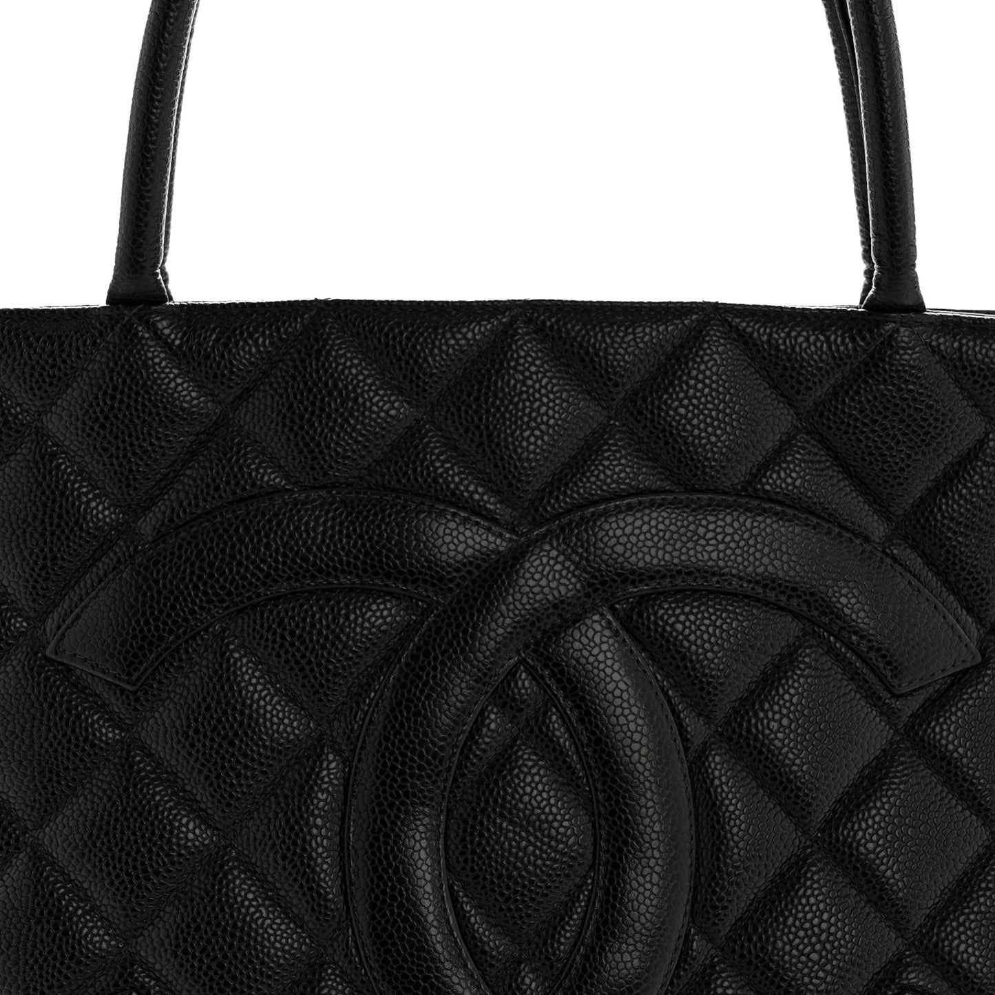 Caviar Quilted Medallion Tote Black