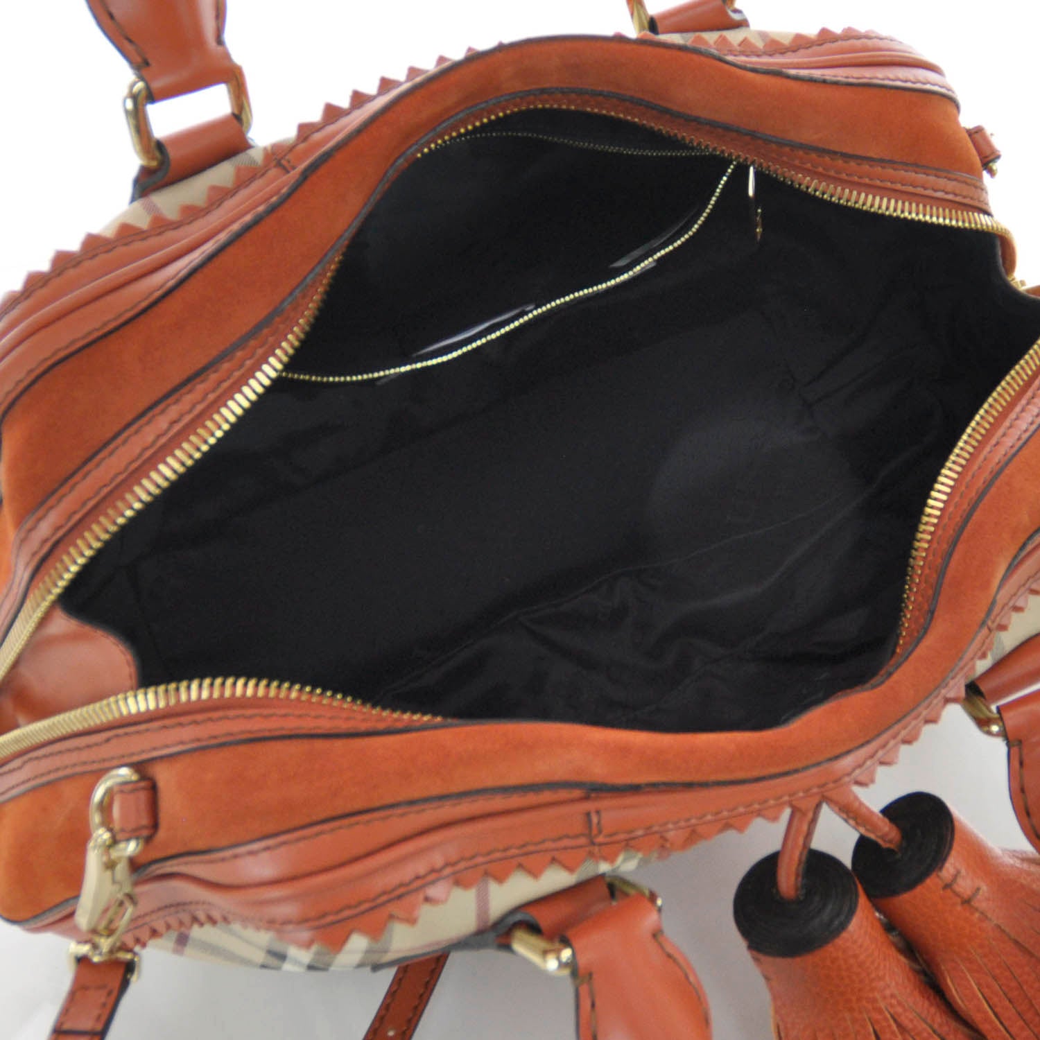 Burberry Haymarket Check Landscape Bag Tangerine 5 of 7
