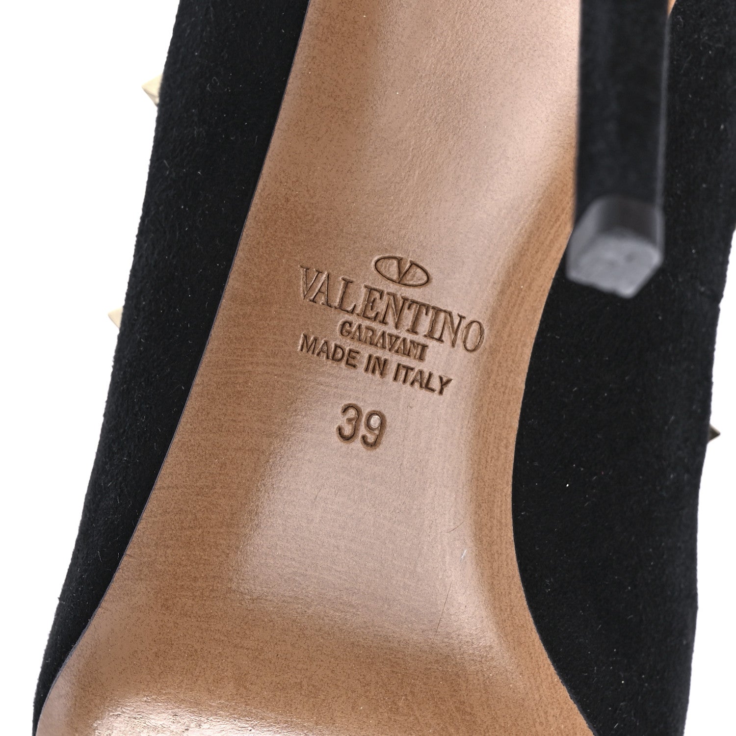 Valentino Garavani Suede Lovestud Caged 105mm Pumps 39 Black 6 of 8