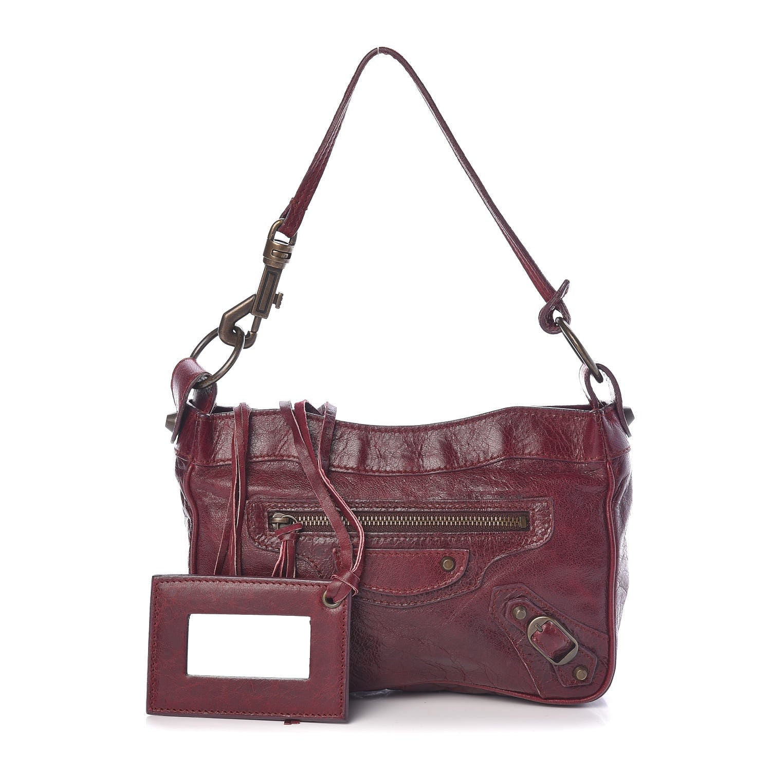 Balenciaga Agneau Classic Hardware Shoulder Bag Bordeaux 1 of 10
