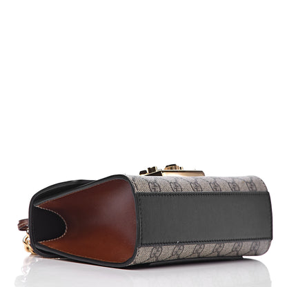 Gucci GG Supreme Monogram Calfskin Small Padlock Shoulder Bag Beige Black Cuir 4 of 11