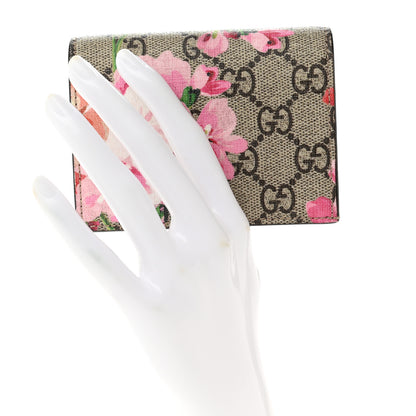 Gucci GG Supreme Monogram Blooms Card Case Beige Multicolor Dry Rose 2 of 8
