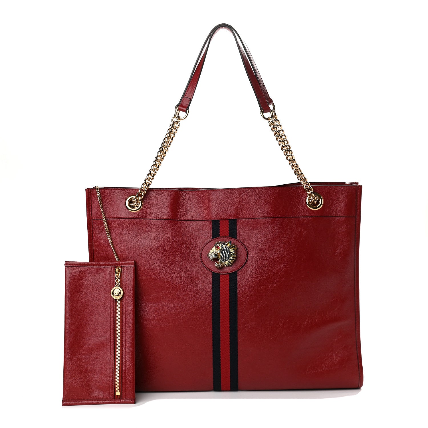 Gucci Calfskin Large Rajah Chain Tote Romantic Cherry 3 of 10