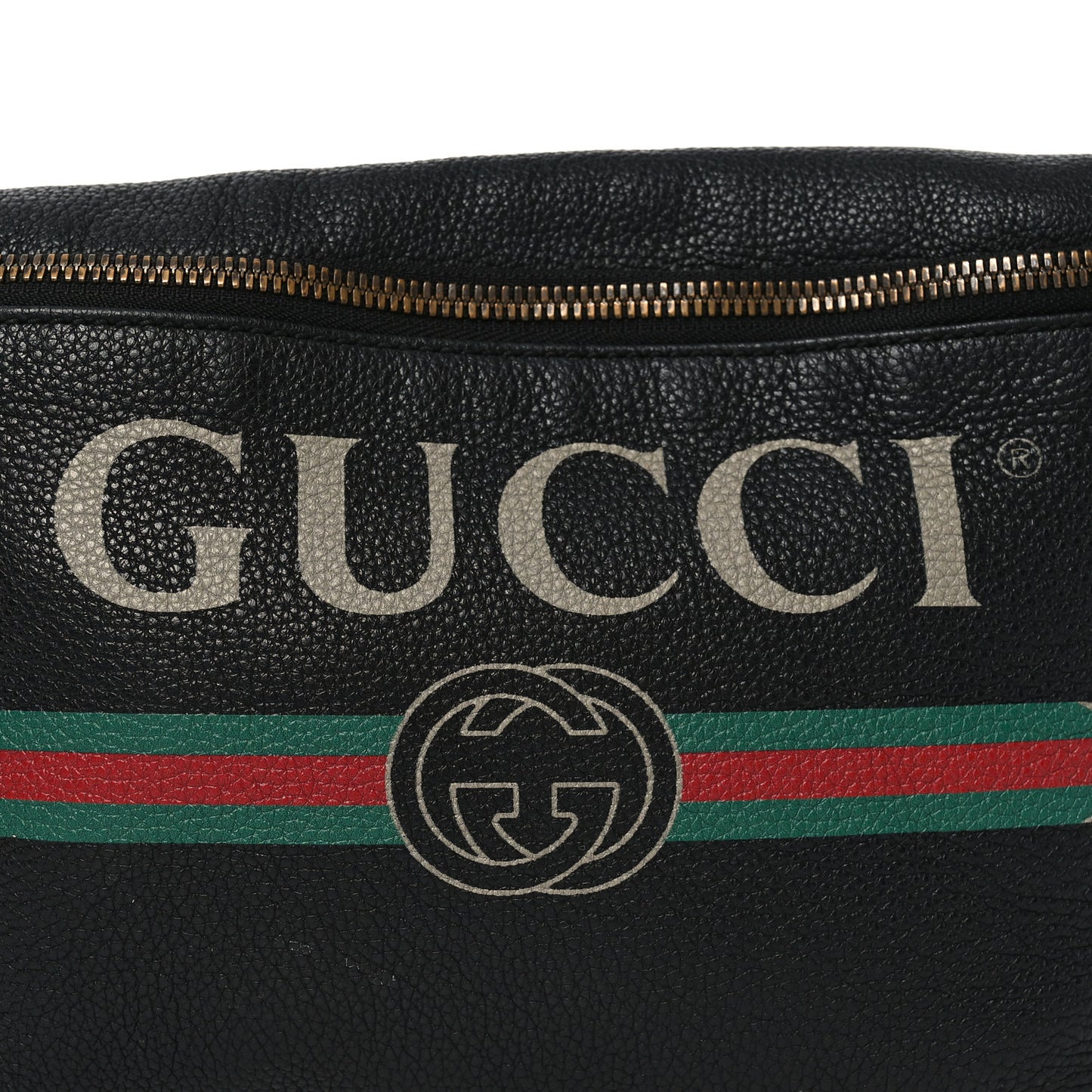 Grained Calfskin Small Logo Belt Bag Black