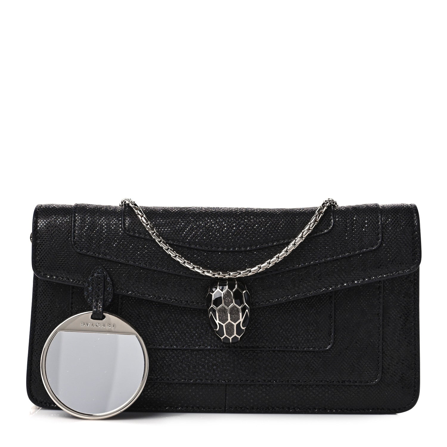 Bulgari Karung Serpenti Forever Chain Wallet Black 1 of 8