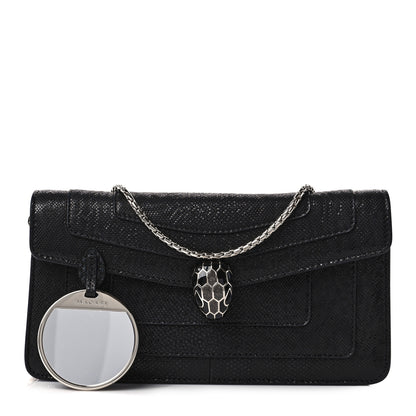 Bulgari Karung Serpenti Forever Chain Wallet Black 1 of 8