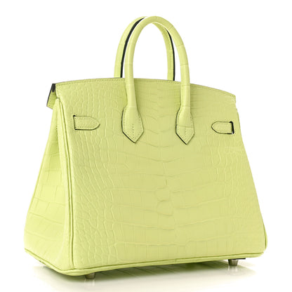 Hermes Matte Alligator Birkin 25 Jaune Bourgeon 2 of 11