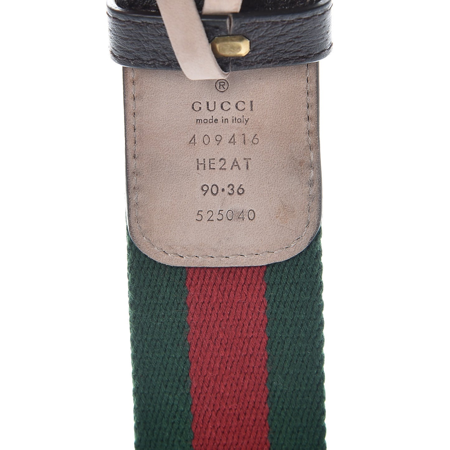 Nylon Textured Calfskin Double G Web 40mm Belt 90 36 Green Red Dark Cocoa