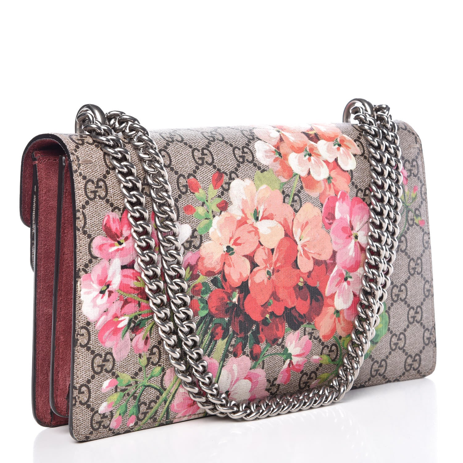 Gucci GG Supreme Monogram Blooms Small Dionysus Shoulder Bag Beige Multicolor Dry Rose 3 of 11