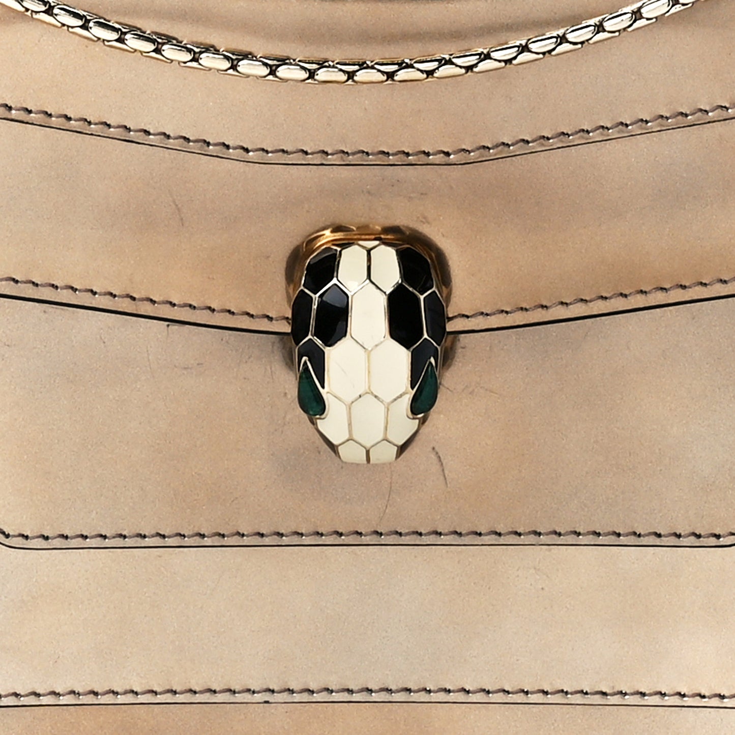 Metallic Calfskin Serpenti Forever Crossbody Bag Bronze