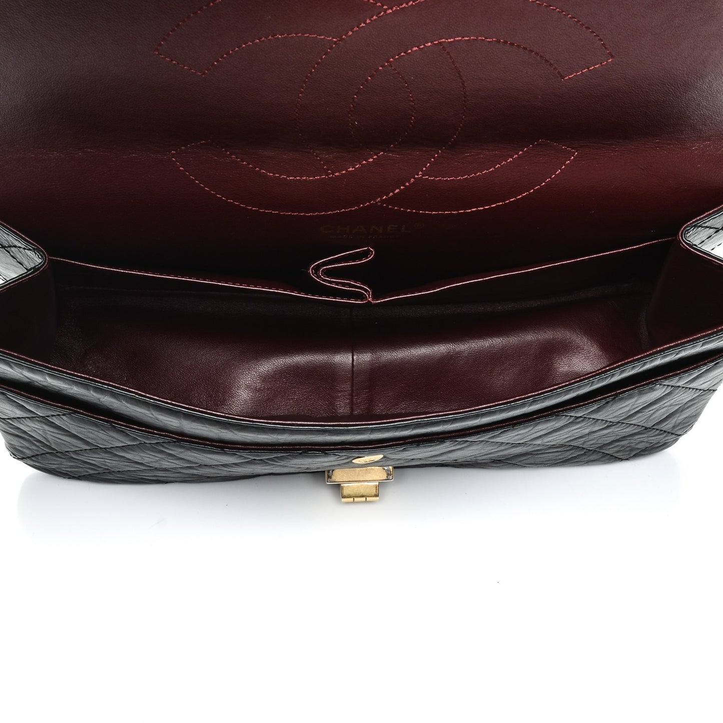 Aged Calfskin Quilted 2.55 Reissue 227 Flap Black