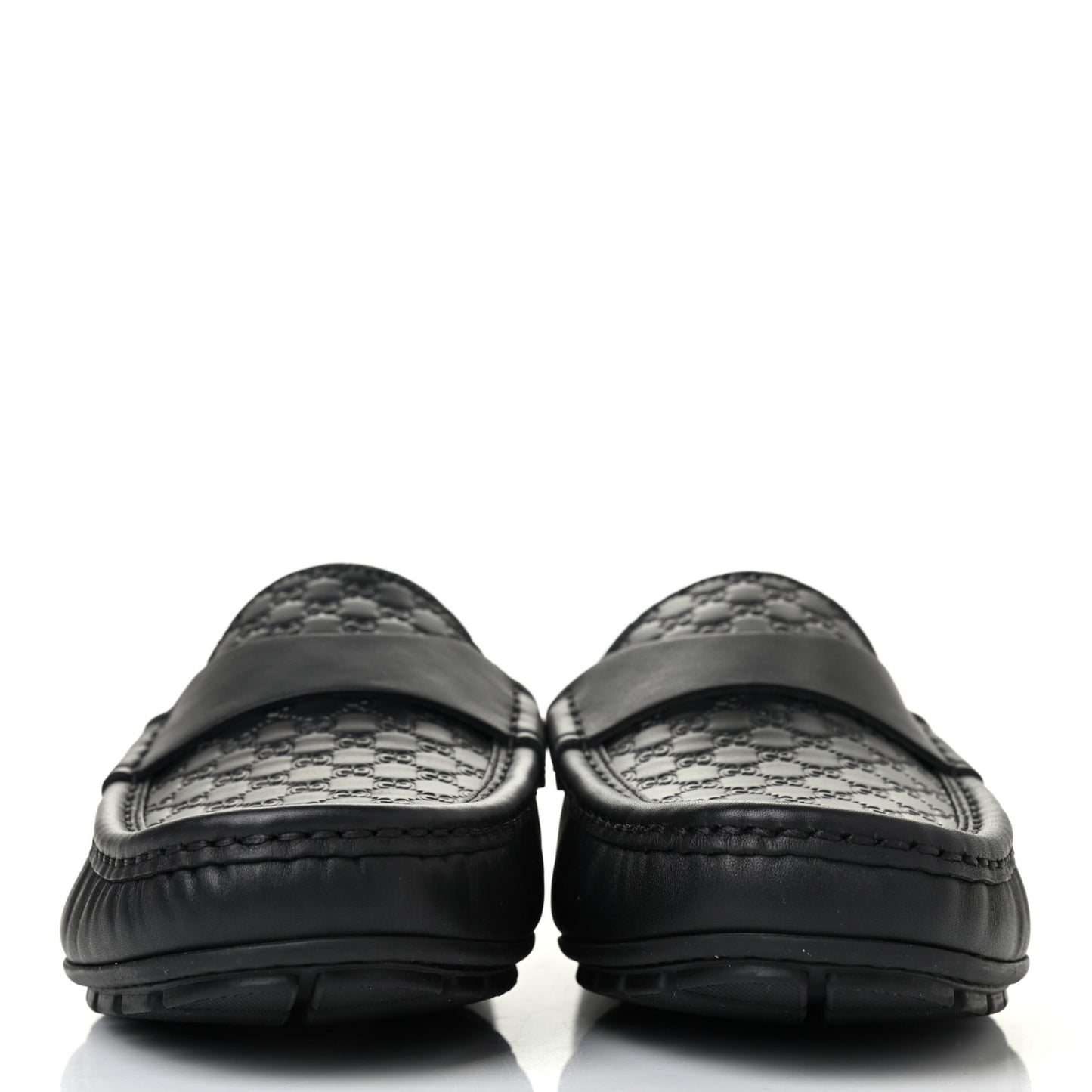 Calfskin Miro Soft Microguccissima Mens Driver Loafers 7.5 Black
