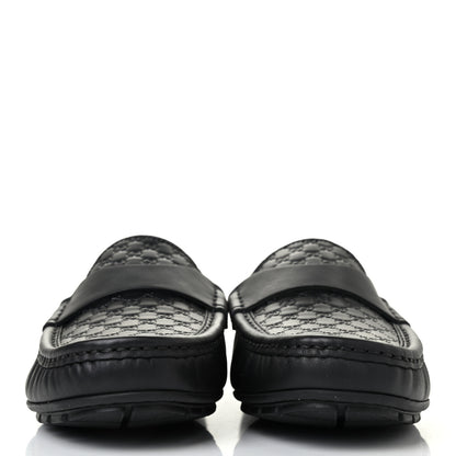 Gucci Calfskin Miro Soft Microguccissima Mens Driver Loafers 7.5 Black 2 of 4