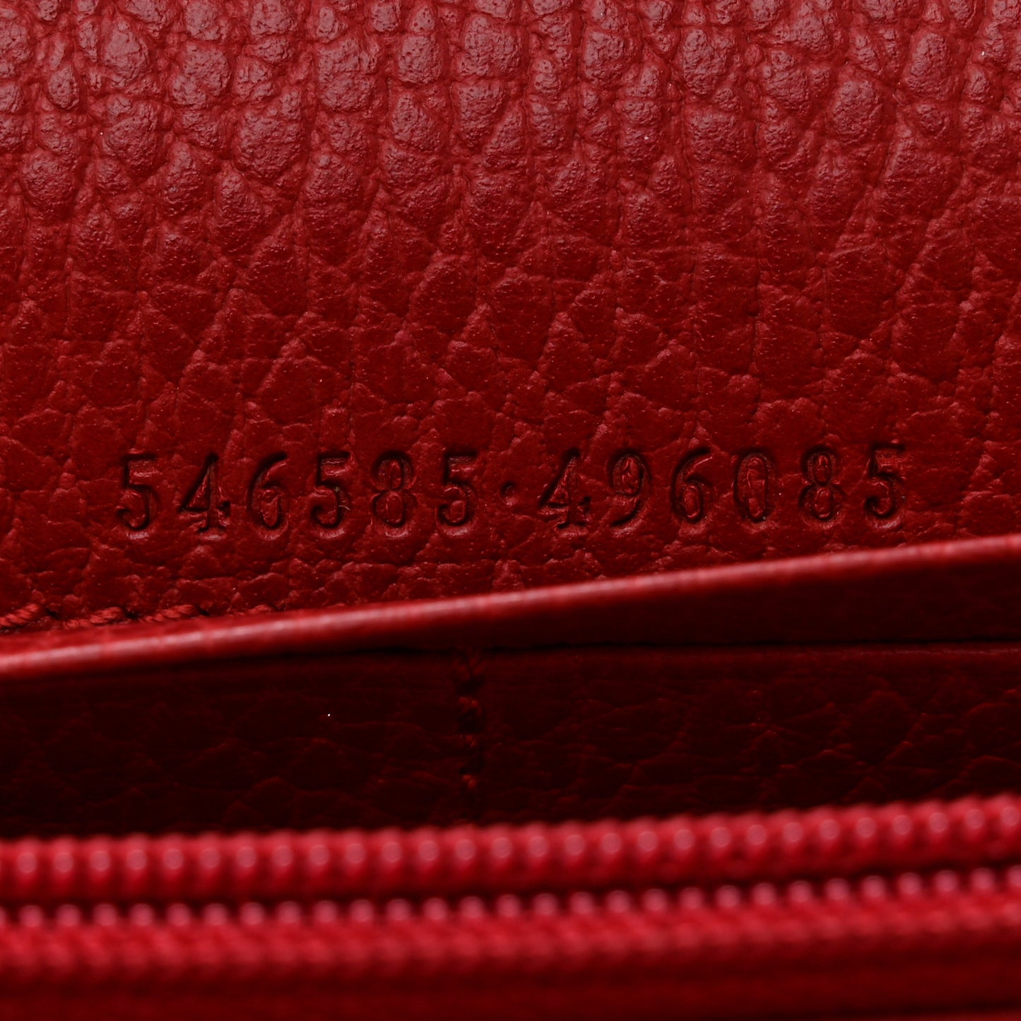 Dollar Calfskin Mini GG Marmont Chain Wallet Hibiscus Red