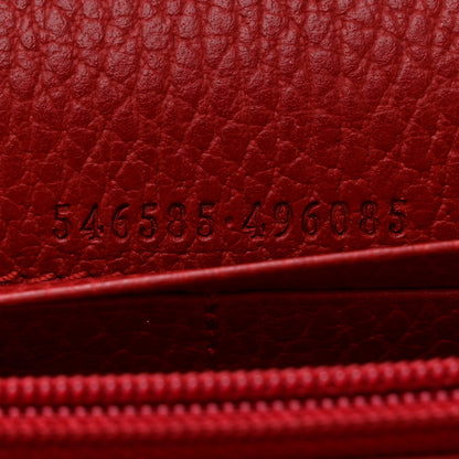 Gucci Dollar Calfskin Mini GG Marmont Chain Wallet Hibiscus Red 7 of 8