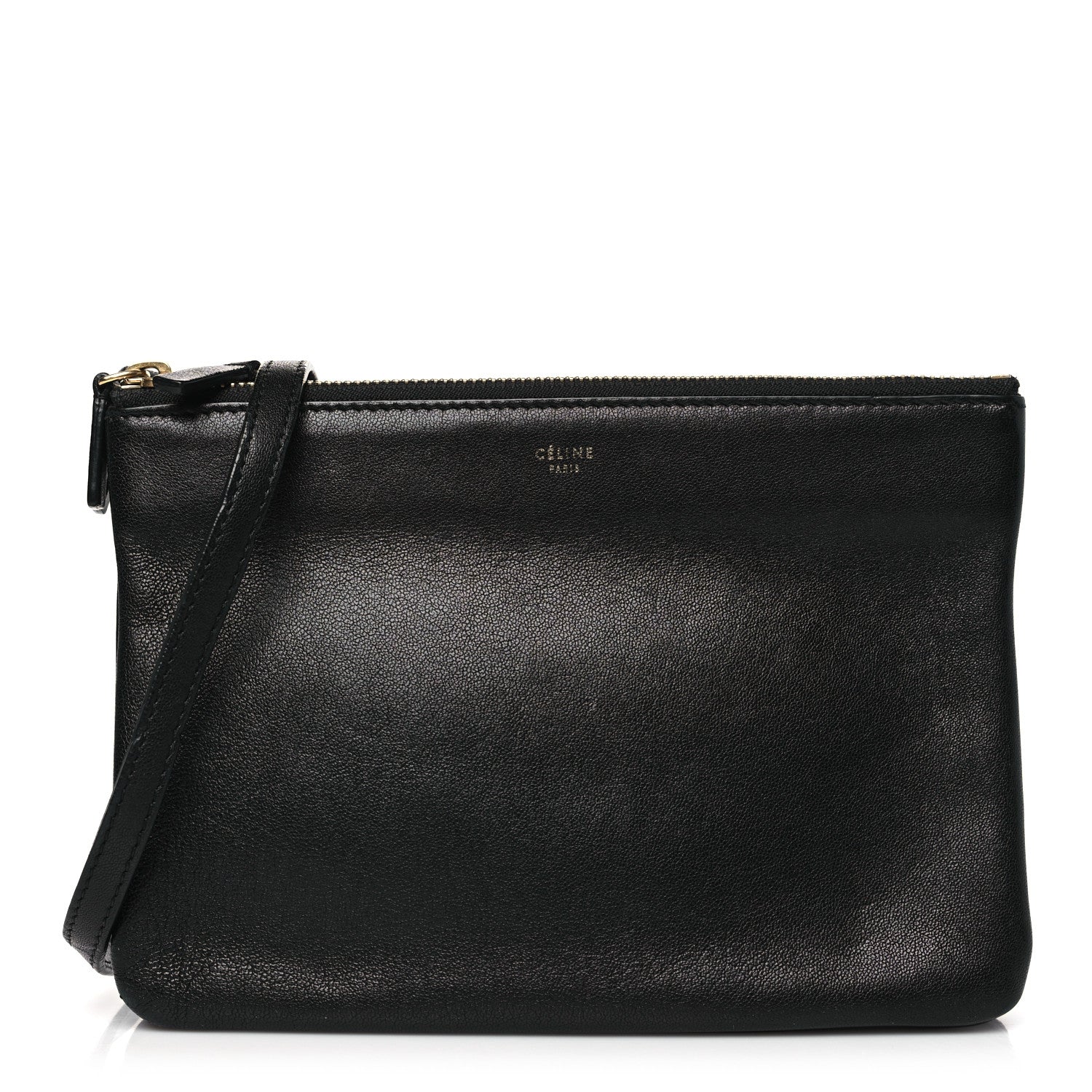 Celine Lambskin Small Trio Crossbody Bag Black 1 of 12