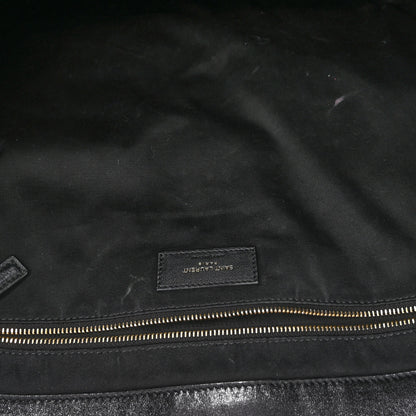 Saint Laurent Lambskin Quilted Maxi Icare Shopping Tote Black 7 of 9
