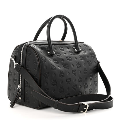 MCM Calfskin Ottomar Monogram Essential Boston Bag Black 3 of 9