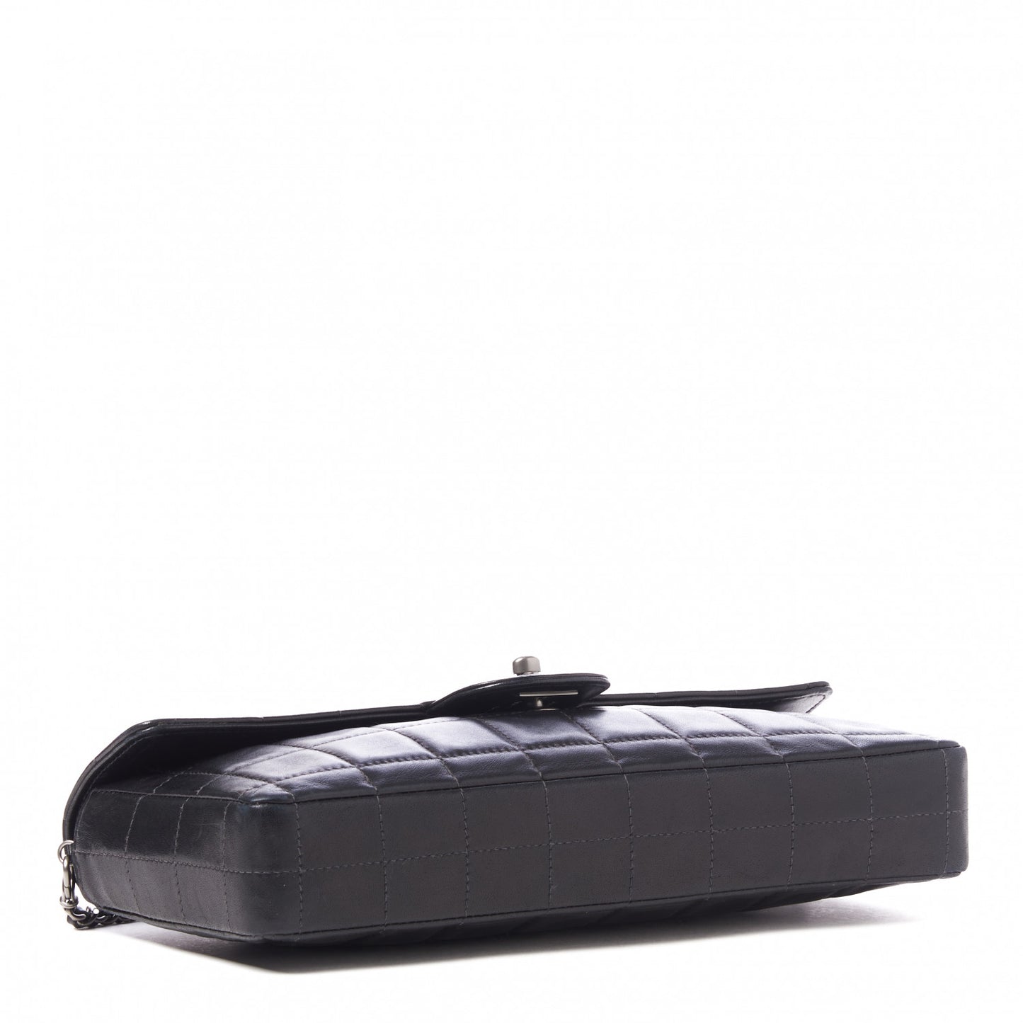 Lambskin East West Chocolate Bar Flap Black