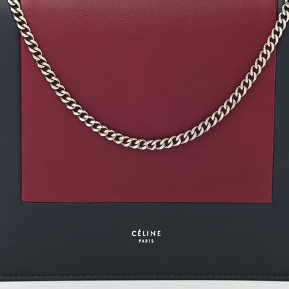 Celine Smooth Lambskin Frame Evening Chain Clutch Steel Blue Plum 7 of 9
